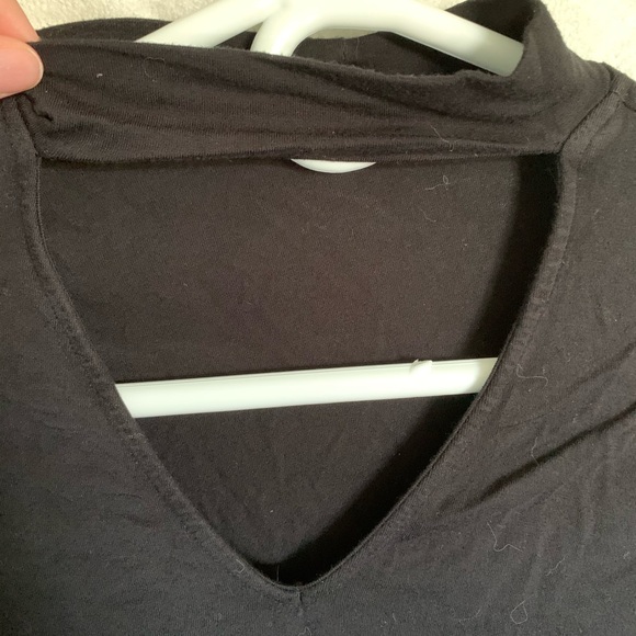 Garage Black long sleeved crop with v-neck & collar, size small - Picture 2 of 6